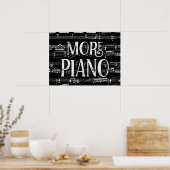 Meer pianokarkbord - zwarte witte muziek poster (Keuken)
