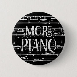 Meer pianokarkbord - zwarte witte muziek ronde button 5,7 cm