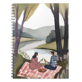 Meer picnic | Natuur aquarelschildering Notitieboek