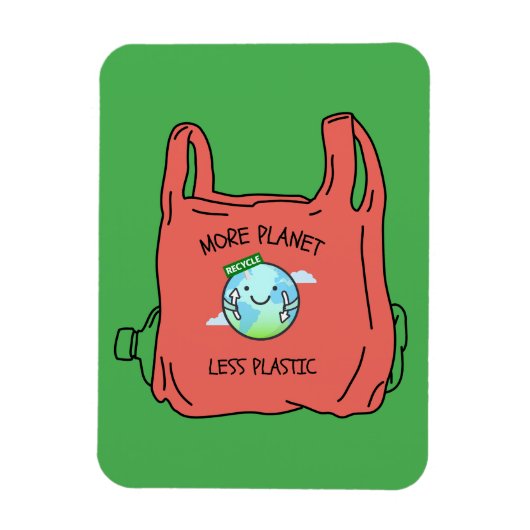 Meer planeet minder plastic Earth Day Magneet (Verticaal)