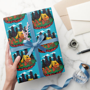 Meer plezier met deze kampeereekhoorn cadeaupapier