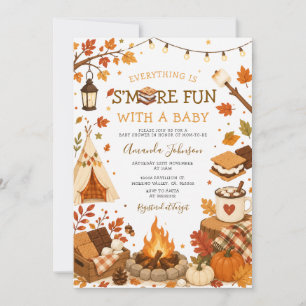 Meer plezier met een baby-herfst-babyshower-uitnod kaart