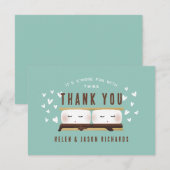 Meer plezier met Twins Baby shower Bedankkaart (Voorkant / Achterkant)