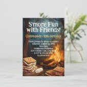 Meer plezier met vrienden camping verjaardagsfeest kaart (Staand voorkant)