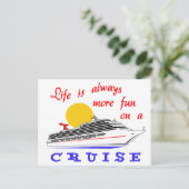 Meer plezier op een cruise briefkaart (Staand voorkant)