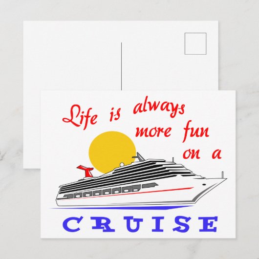 Meer plezier op een cruise briefkaart (Voorkant / Achterkant)