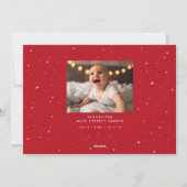 Meer plezier twee foto Kerst geboorte aankondiging (Achterkant)