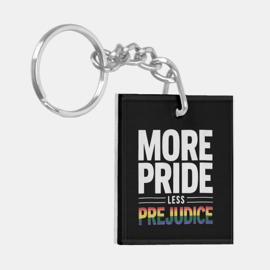 Meer Pride Minder Vooroordelen LGBT Gay Pride Maan Sleutelhanger (Voorkant Links)