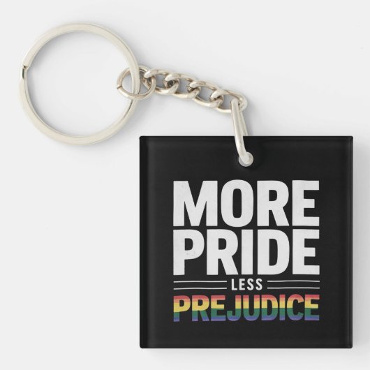 Meer Pride Minder Vooroordelen LGBT Gay Pride Maan Sleutelhanger (Voorkant)