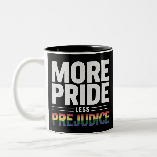 Meer Pride Minder Vooroordelen LGBT Gay Pride Maan Tweekleurige Koffiemok (Links)