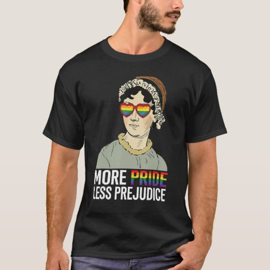 Meer Pride Minder Vooroordelen LGBT Jane Austen Tr T-shirt (Voorkant)