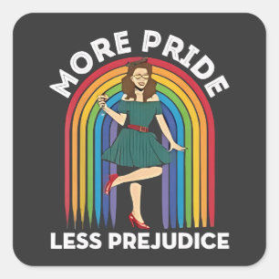 Meer Pride Minder Vooroordelen LGBT Pride Maand Vierkante Sticker