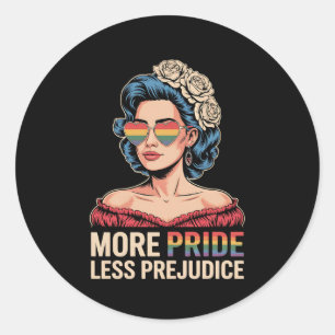 Meer Pride Minder Vooroordelen LGBTQ Pride Ally Ra Ronde Sticker