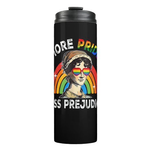 Meer Pride Minder Vooroordelen Regenboog LGBT Homo Thermosbeker (Voorkant)