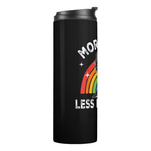 Meer Pride Minder Vooroordelen Regenboog LGBT Homo Thermosbeker (Gedraaid links)