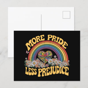 Meer Pride Minder Vooroordelen Retro Rainbow Pride Briefkaart