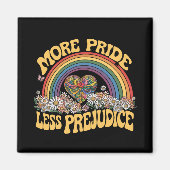 Meer Pride Minder Vooroordelen Retro Rainbow Pride Magneet (Voorkant)