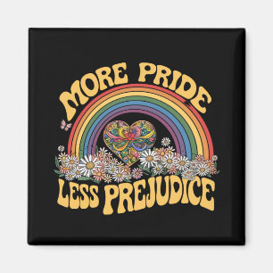 Meer Pride Minder Vooroordelen Retro Rainbow Pride Magneet