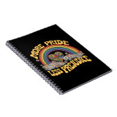 Meer Pride Minder Vooroordelen Retro Rainbow Pride Notitieboek (Rechterzijde)