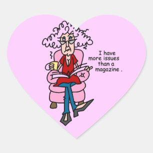 Meer problemen dan een Humor van een magazine Hart Sticker
