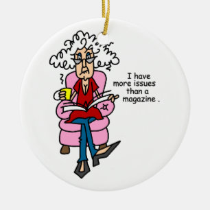 Meer problemen dan een Humor van een magazine Keramisch Ornament