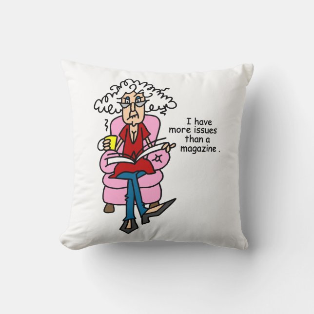 Meer problemen dan een Humor van een magazine Kussen (Voorkant)