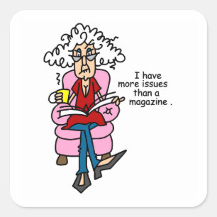 Meer problemen dan een Humor van een magazine Vierkante Sticker