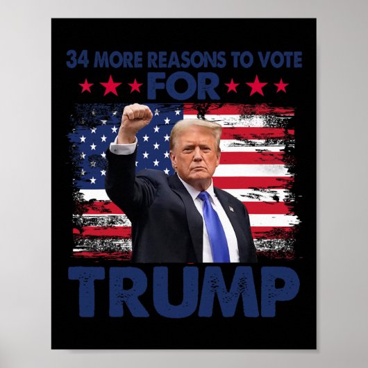 Meer redenen om te stemmen voor Trump veroordeelde Poster (Voorkant)