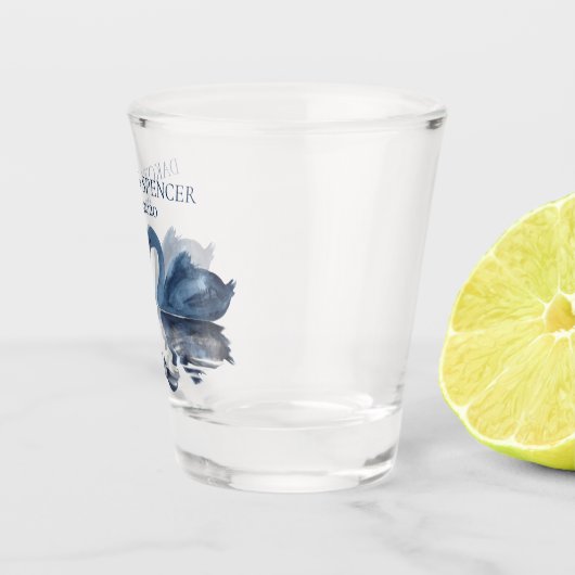 Meer reflecties | Dusty Blue Swan Keepomwille Favo Shot Glas (Rechts)