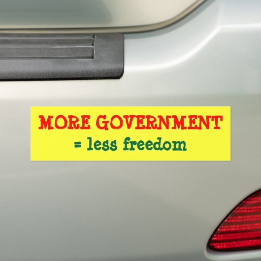 MEER REGERING = minder vrijheid Bumpersticker (Op auto)
