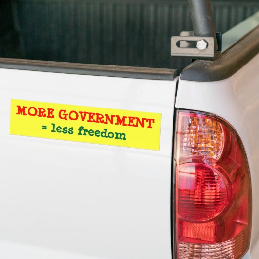 MEER REGERING = minder vrijheid Bumpersticker (Op Truck)
