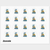 Meer reizen ronde sticker (Vel)