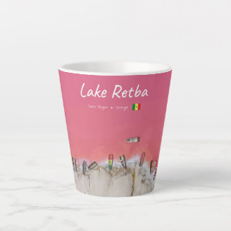 Meer Retba, Senegal - Roze meer boten klein Latte Mok