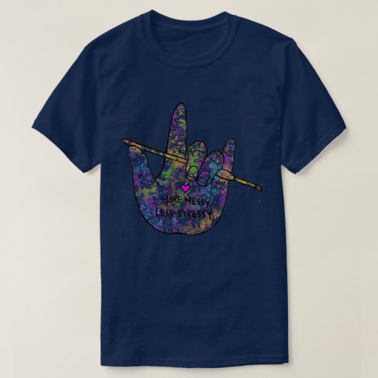 Meer rommelige, minder stress t-shirt (Design voorkant)