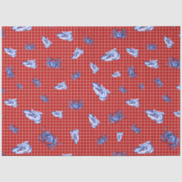 Meer Rood en Marine Blauw Maritieme Serie Ontwerp  Tissuepapier