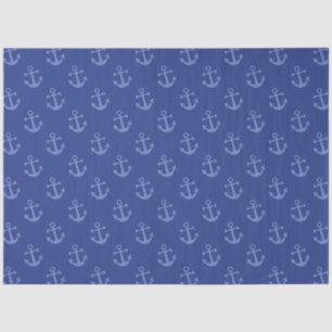 Meer Rood en Marine Blauw Nautical Serie Ontwerp 1 Tissuepapier