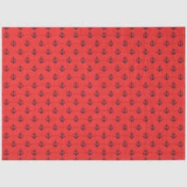 Meer rood en marineblauw nautisch serie ontwerp 4 tissuepapier