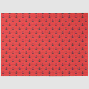 Meer rood en marineblauw nautisch serie ontwerp 4 tissuepapier