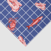 Meer rood en marineblauw nautisch serie ontwerp 6 tissuepapier (Detail)