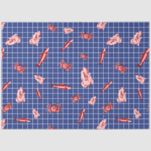 Meer rood en marineblauw nautisch serie ontwerp 6 tissuepapier