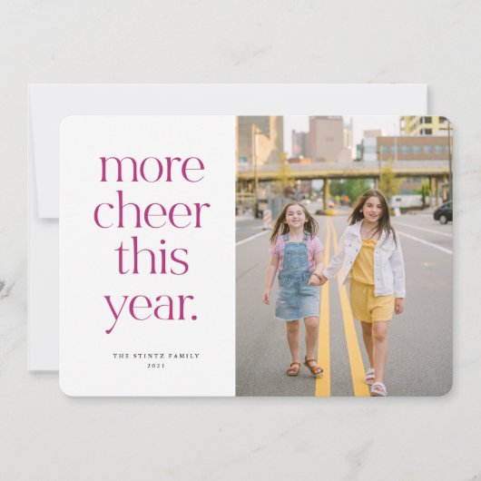 Meer ruimte dit jaar Paarse kerstkaart Kaart (Voorkant)