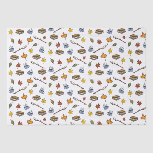 Meer S’mores Campfire Happy Camper Zomertijd Tissuepapier (Voorkant)