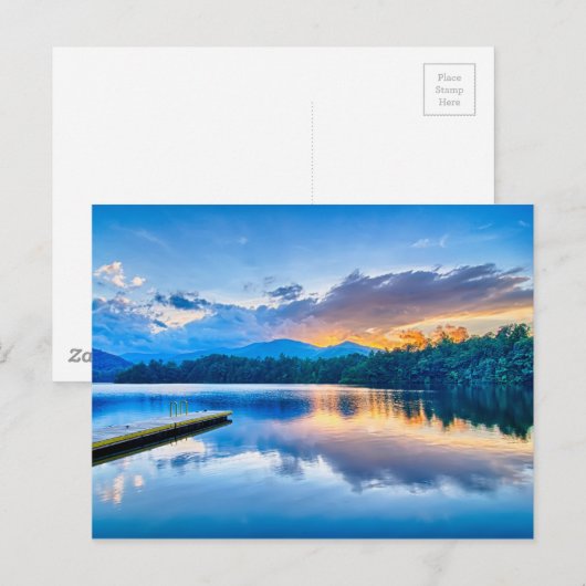 meer, santeetlah, groot, rokerig, bergen, noord, c briefkaart (Voorkant / Achterkant)