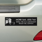 MEER SAX, MINDER BELASTING BUMPERSTICKER (Op auto)