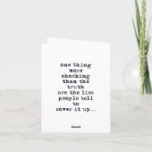 Meer schokkend dan de waarheid zijn leugens citere kaart (Achterkant)