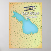 Meer Sevan Armenië kaart Poster (Voorkant)