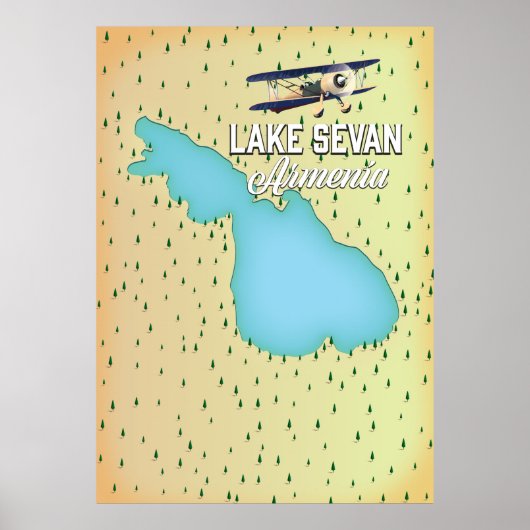 Meer Sevan Armenië kaart Poster (Voorkant)