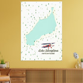 Meer Silvaplana Zwitserland. Canvas Afdruk (Insitu (Woonkamer))