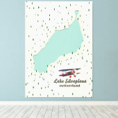 Meer Silvaplana Zwitserland. Canvas Afdruk (Insitu (Houten vloer))