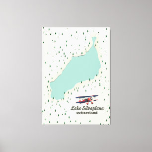 Meer Silvaplana Zwitserland. Canvas Afdruk